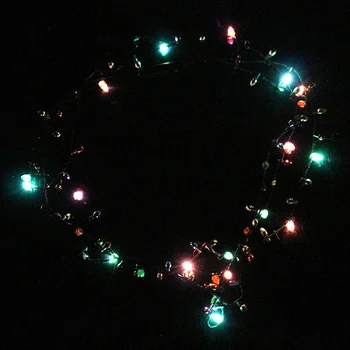 1 Ks Mini Blikajúce Svetlo-až Blikajúce Vianočné Osvetlenie Kostým Náhrdelník 8 LED Žiarovky FPing