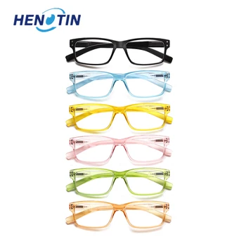 Henotin 6 Pack New Vysoká Kvalita Modré Svetlo Blokuje Čítanie Okuliare Kovové Závesné Muži Ženy HD Okuliare +0--+400