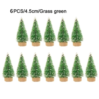 12-Dielny Mini Vianočný Stromček Sisal Hodváb Cedar - Dekorácie Malý Vianočný Stromček - Zlato, Striebro Modrá Zelená Biela Mini Strom
