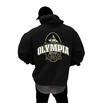 OLYMPIA Jeseň zima pánskej Módy Nové Orsay Pamätné Fitness Mikina s Kapucňou Trend Olympia Bežné Bežecké Športy Topy
