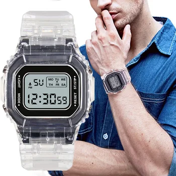 Pánske Hodinky Akrylátové LED Digital Dátum, Alarm, Športové Mužov Sledovať Život Nepremokavé Business Športové Bežné Elektronika Pánske Náramkové hodinky