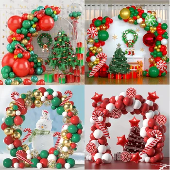 1 Nastavte Vianočné Balóny Arch Auta Santa Jeleň Červená Vianočné Cukrovinky Darčeka Fóliový Balón pre Vianočné Dekorácie, Party Dodávky