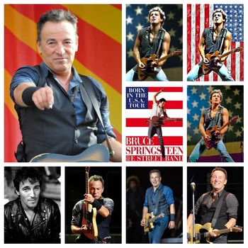 5d Bruce Springsteen Street Band Diamond Maľovanie AB Vŕtačky Rockovej Hudby, Speváka, Fotografie, Art Mozaiky Cross Stitch Súpravy Domova