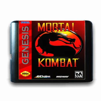 Mortal Kombat pre 16-bitové Sega MD Hra Karty pre Mega Drive pre Genesis, Video Herné Konzoly PAL USA JAP