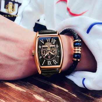 FENSIR Muži Móda Hodinky z Nerezovej Quartz Hodinky Top Značky Luxusné Nepremokavé Svetelný Šport Pánske Náramkové hodinky Reloj Hombre