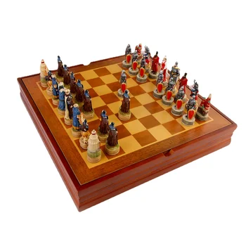 Rusko-Mongolsko Vojny Znaky Vojny Živice Šach Tému Doskové Hry, Hračky Tabuľka Luxusné Kolekcie Darček s Drevenými šachovnicu