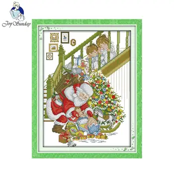 Radosť Nedeľu Happy Christmas Cross Stitch Vianočné Vzory Dekor Diy Počíta Tlač Cross Stitch Výšivky, Súpravy Na Vyšívanie, Súpravy
