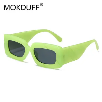 MOKDUFF Retro Námestie Ženy, Luxusné slnečné Okuliare Módne Jelly Zelené, Fialové Odtiene UV400 Mužov Trendov Gradient Slnečné Okuliare