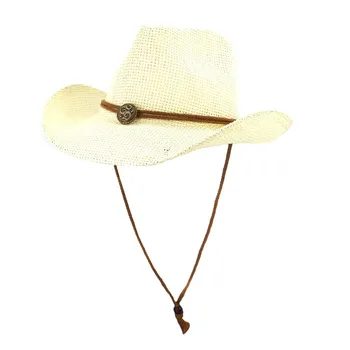 Slnko klobúk pre ženy letný klobúk Nové módne spray paint kovboj etnický štýl slamený klobúk výlet na pláž pláž hat slnko hatHZ89