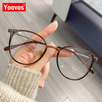 Yoovos Nové Retro Okuliare, Rám Ženy Móda Okrúhle Ružové Lentes Mužov Luxusné Anti Modré Svetlo Oculos Optický Počítač Falošné Okuliare