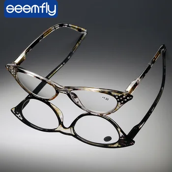 iboode Klasické Okuliare na Čítanie Ženy Muži Kvetinový Cat Eye Rám Presbyopic Okuliare Dizajn Značky okuliare S +1 +1.5 +2 2.5 3 +3.5