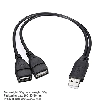 Vysokorýchlostné Dátové Káble USB2.0 Mužskej Dual USB Žena Hot Predaj Trvanlivého Jednoduché Tuhé USB Nabíjanie Y Splitter Predlžovací Kábel