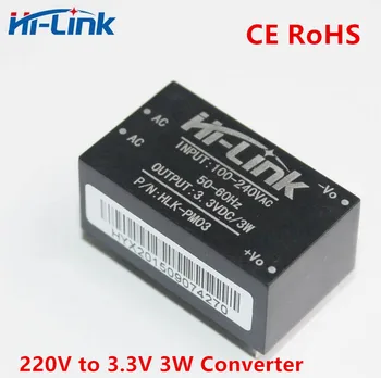 Doprava zadarmo 2 ks/veľa Hi-Link HLK-PM03 220v 3,3 V 3W AC DC mini veľkosť izolované krok dole modul napájania