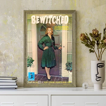 Samantha Papierové Bábiky 1965 Retro Plagátu Plátno, Maľovanie , Bewitched Tv Show Historických Tlačí Wall Art Obrázok pre Obývacia Izba Dekor