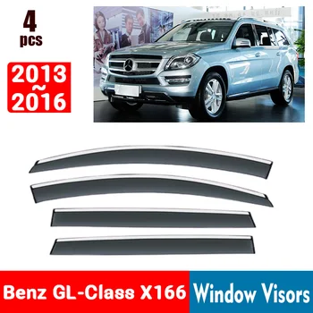 PRE Benz GL-Class X166 2013-2016 Okno Clony proti oslneniu Dážď Stráže Windows Daždi Kryt Deflektor Markíza Štít Prieduch Stráže Tieni Kryt Výbava