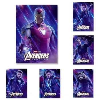 Marvel Koncovka Superhrdina Film Avengers HD Plagát Iron Man Thor Kapitán Amerika Stenu Vytlačí Domova Obrázok Maliarske Plátno