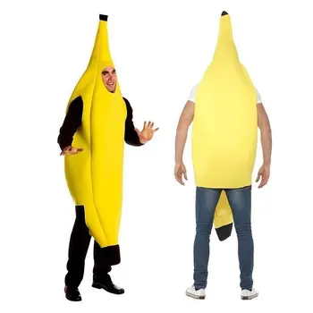 Dospelých Unisex Zábavné Banán Vyhovovali Žltý Kostým Svetlo Halloween Ovocie Maškarný Strany Festival Tanečné Šaty Cosplay Kostým Banán
