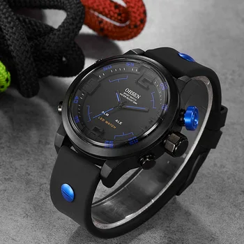 OHSEN Módne Vonkajšie Športové Hodinky Mužov Multifunkčné 5 Bar Nepremokavé Modrá Vojenské náramkové hodinky Digitálne Hodiny Relogio Masculino