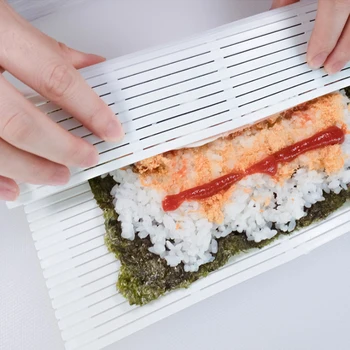 Prenosné DIY Silikónové Sushi Navi Rohože Umývateľný Opakovane Sushi Roll Formy Mat Japonské Jedlo Valcovanie Ryža Koľajových Maker Roll Pad