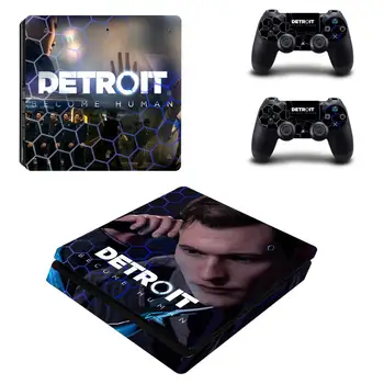 Detroit Stať Ľudských PS4 Slim Nálepky Play station 4 Pokožky Nálepky, Nálepky Pre PlayStation 4 Tenký Konzoly PS4 a Radič Pokožky