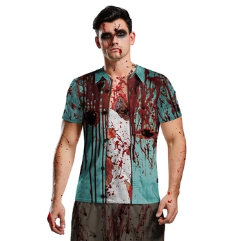Nový hororový thriller zombie Cosplay Halloween kostým kostým horor-krátke rukávy T-shirt rukáv anime, komiksu, unisex