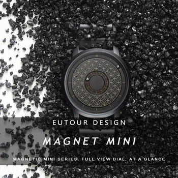 EUTOUR Mužov Magnetické Hodinky, Analógové Japonský Quartz Hodinky Dámske Hodinky Originál Popruh 40 mm Silikónové Popruh