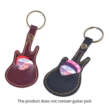 Gitara Vybrať Držiak Kožené Plectrum Prípade Taška Keychain Gitara Tvar Gitara Výbery String Nástroj Príslušenstvo S Výnimkou Vybrať