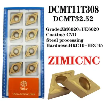 10PCS DCMT11T308 ZM6020 DCMT 32.52 Karbidu Vložky Fréza, Sústruh CNC sústruženie Kovov nástroj DCMT Kotúč na oceľ