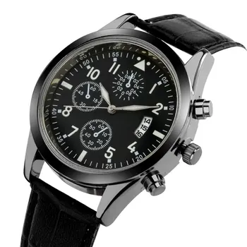 2021 Nové pánske Hodinky Chronograf Svetelný Šport Automatický Dátum Quartz Hodinky Kožený Remienok Muž náramkové hodinky Relogio Masculino