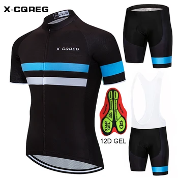 X-CQREG 2020 Hot 12D GÉL Cyklistické Oblečenie Mužov Bicykli Priedušná Anti-UV Požičovňa Nosenie/Krátky Rukáv Cyklistika Dres Sady