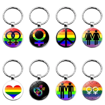 LGBT Gay láska Je Láska Rainbow Keychain Kúzlo, Lesbičky, Bisexuáli Transgender Pride Kovové Keyring Dievčatá Keychains pre Kľúče od Auta