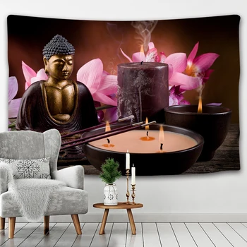 Buddha gobelín dvojité Hippie stene visí prehoz cez posteľ kadidlo sviečka Buddha České pláži mat obrus domov umeleckou výzdobou bla