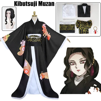 Anime Démon Vrah Kimono kimetsu geen yaiba Kibutsuji Muzan Cosplay Kostuum kamado Vrouwen Schooluniform Meisjes Halloween