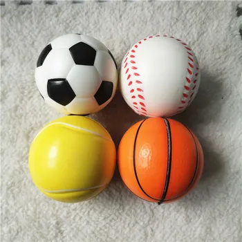 4pcs 6.3 cm Stres Lopty Lopty futbalové Lopty Baseballs Tenis Mäkkej PU Peny Squeeze Relaxačná Úľavu Hračky pre Deti Deti