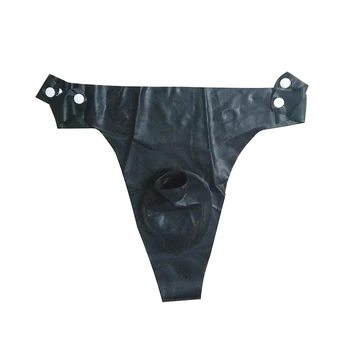 Latex šortky fetish nohavičky s loptou, sexy otvor pánske nohavice s drážkou nastaviteľná veľkosť krátky